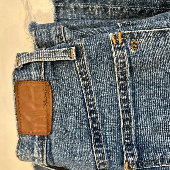 Madewell Slim Wide-Leg Crop Jeans 24P Petite Medium Wash Raw Hem High Rise Denim - Picture 9 of 9